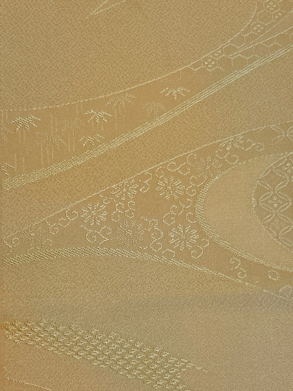 飴色無地に流水吉祥織り出し模様【ティアード】