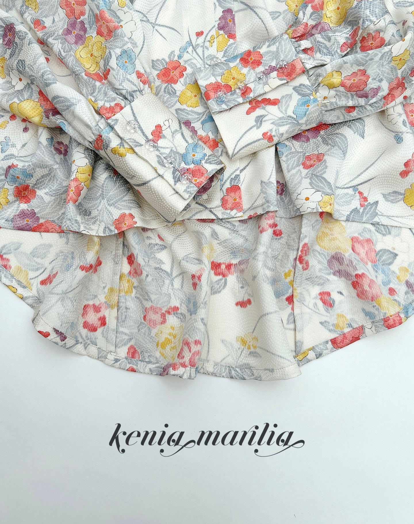 鮫小紋地紋花模様