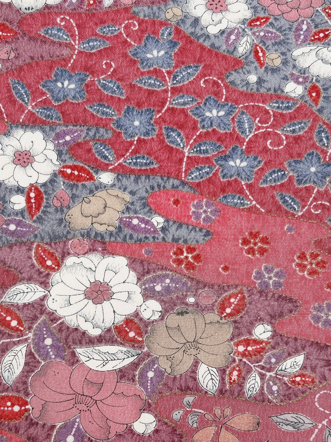 付下げ 刺繍 辻が花模様 KK-2225 付下げ 刺繍 辻が花模様 KK-2225 付け下げ(袷)(刺繍辻ヶ花紋様