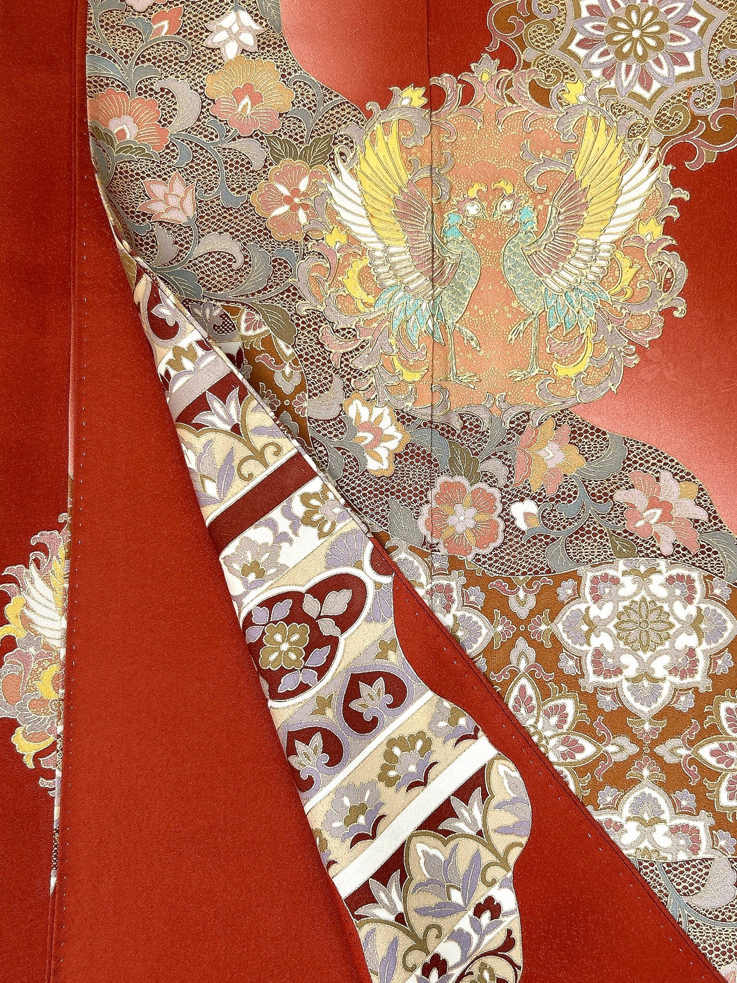 鳳凰花・更紗模様に量し染め【フォーマルシュッケニ】