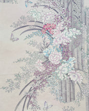 画像をギャラリービューアに読み込む, 地割れ地紋に花絵模様銀彩・金彩【シュッケニ・91㎝丈】
