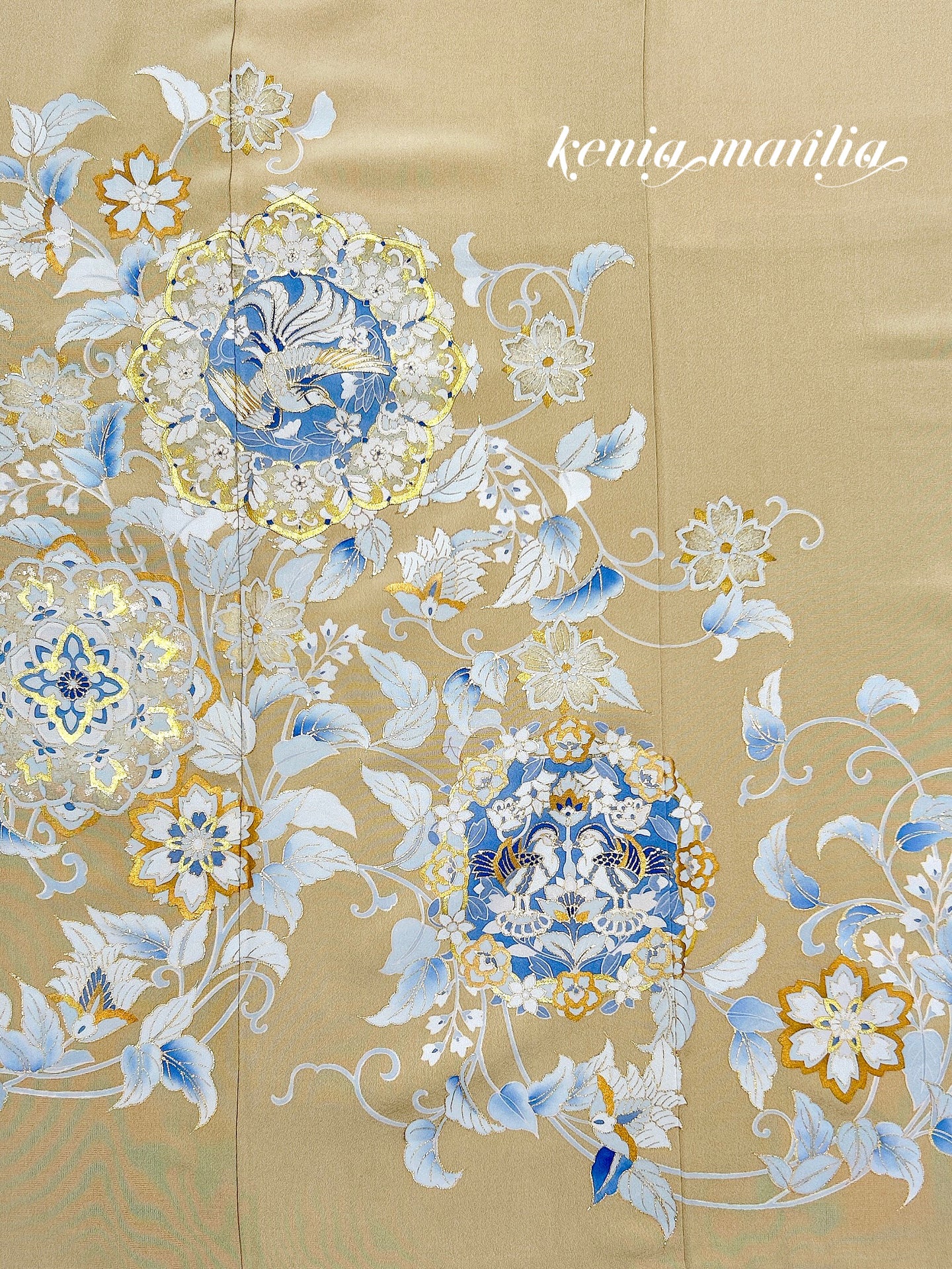 色留袖・駒刺繍花鳥更紗金彩【フォーマルシュッケニ】