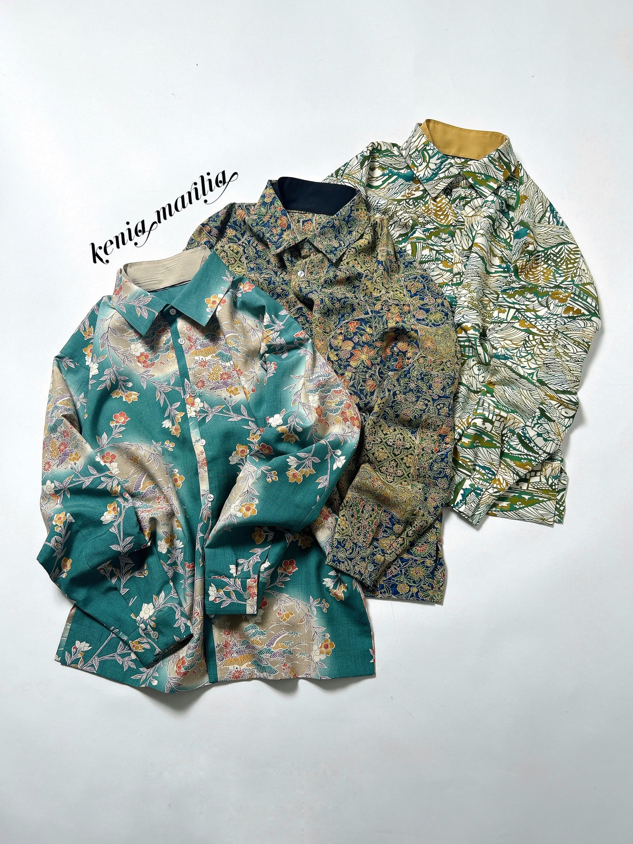 keniamarilia ケニシャツ　大島紬 keniamarilia 今期最初のケニシャツ半袖オンライン解禁】 毎年夏