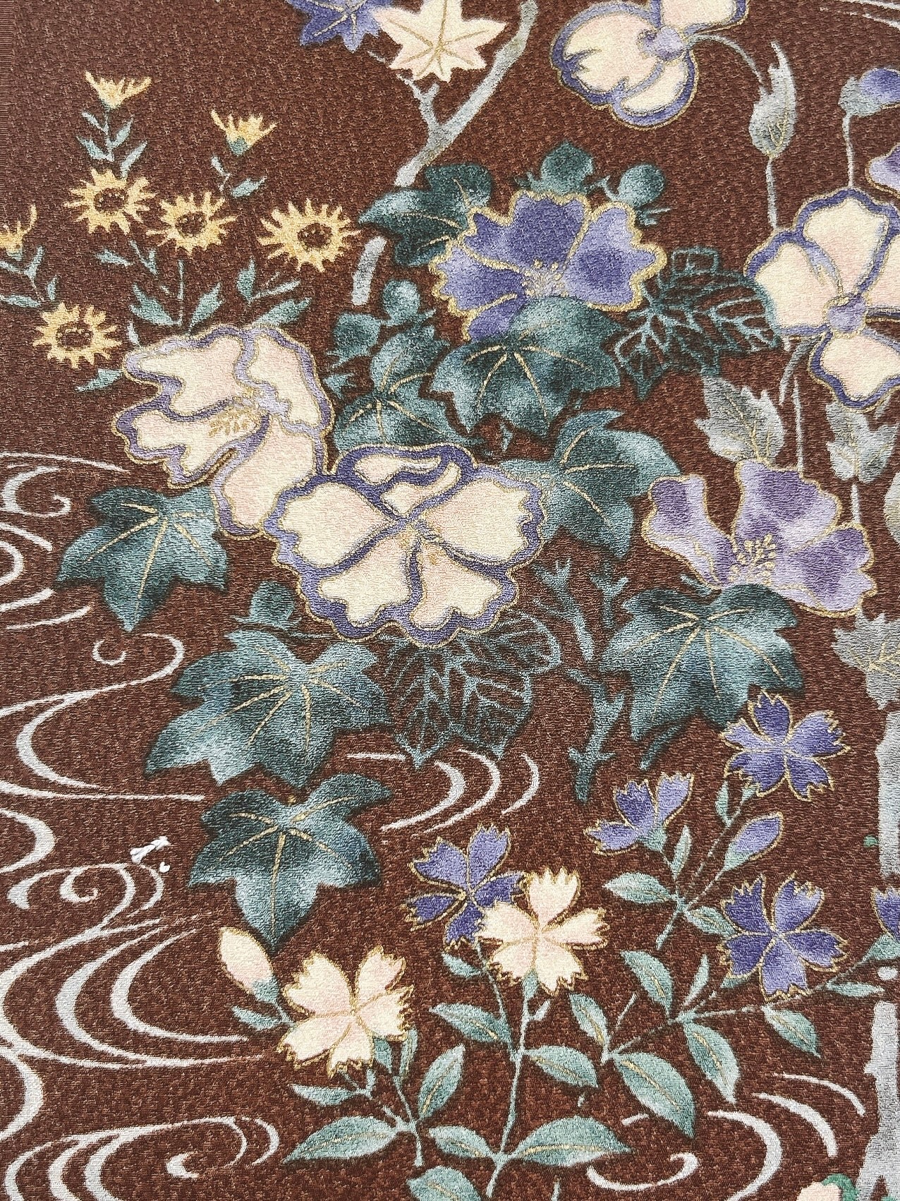 金彩縁に四季の花々模様【ティアード】