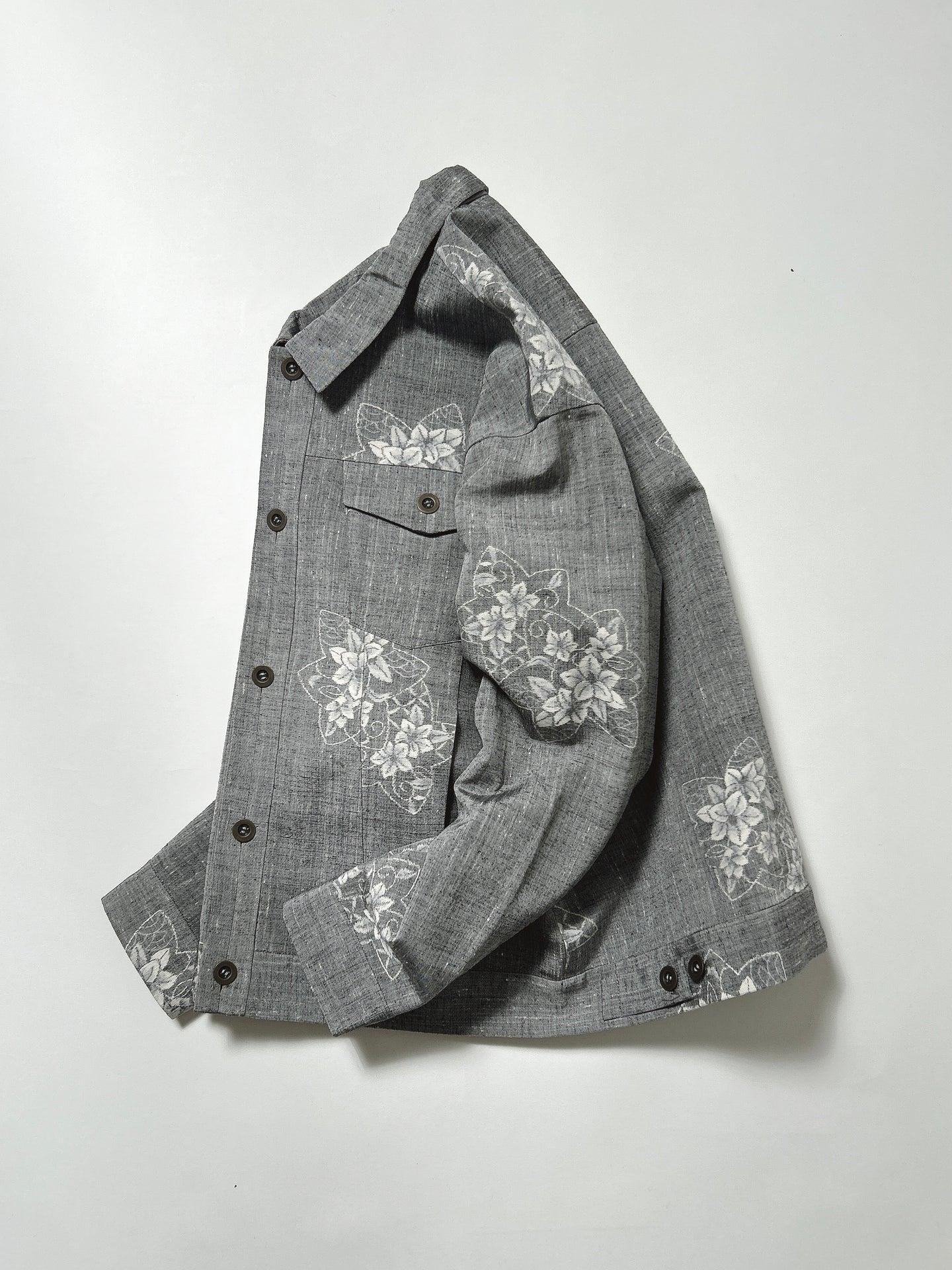 桔梗模様紬【ケニジャン】