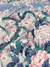 画像をギャラリービューアに読み込む, 鬼しぼ縮緬友禅手描き・流水花鳥模様【サイドギャザーワンピース】　
