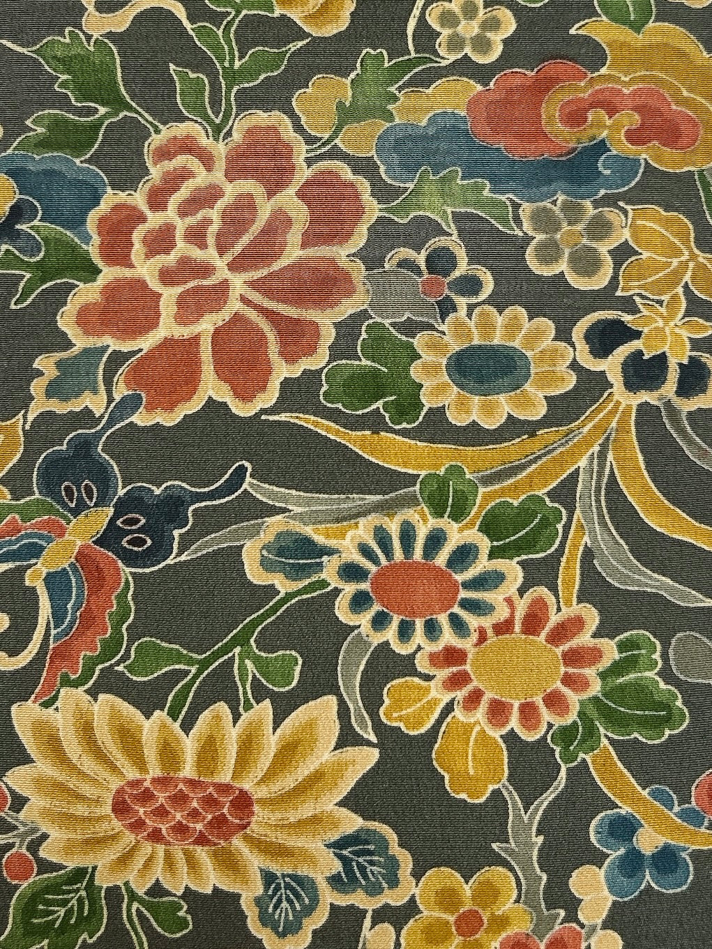 鶸茶色鳳凰花紋模様【L】