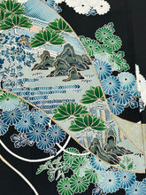 画像をギャラリービューアに読み込む, 【予約品】駒刺繍・友禅風景模様黒留袖【フォーマルシュッケニ】
