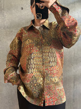 画像をギャラリービューアに読み込む, 紗綾型地紋に手染め更紗丸古典模様【M】
