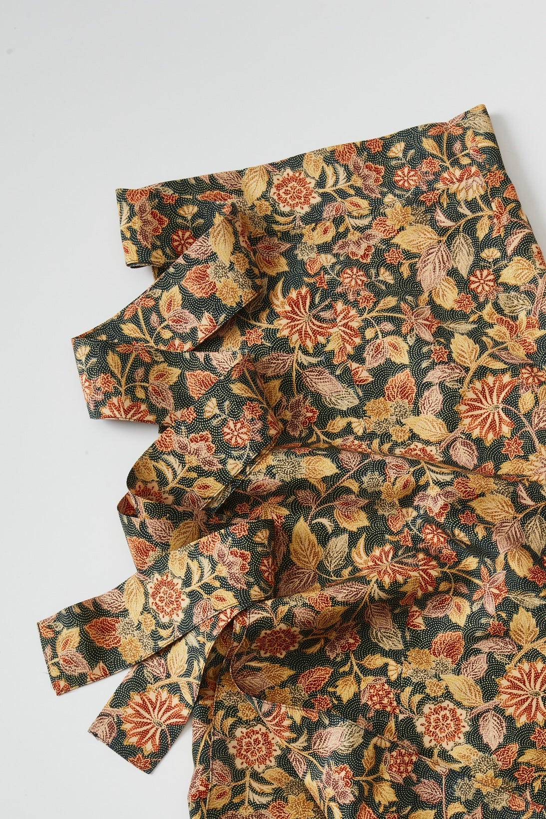 草花模様 お召し 小紋