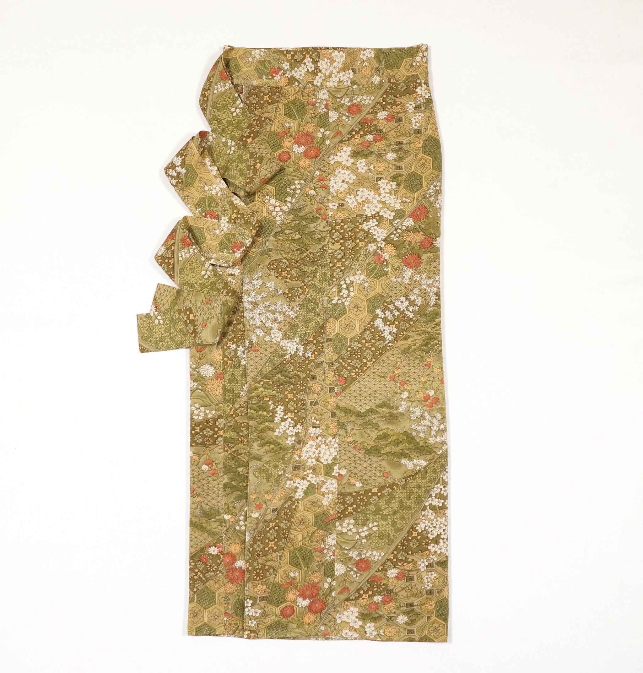 keniamarilia シュッケニ 石畳に花・古典柄総地紋 着物スカート