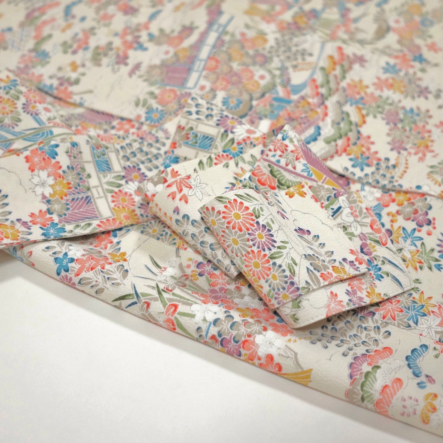 松竹梅に総草花模様【シュッケニ】