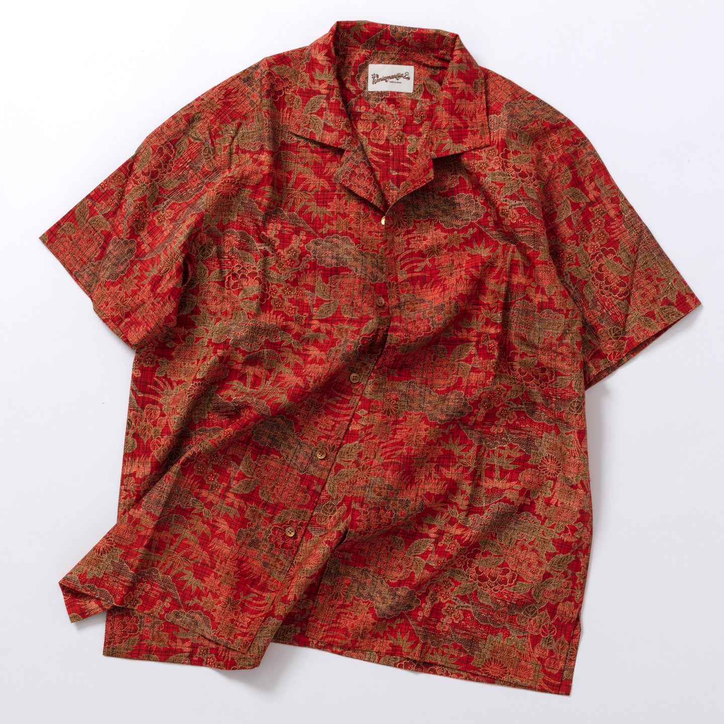 牡丹に菊・梅模様本場大島紬着物(染)【L】　